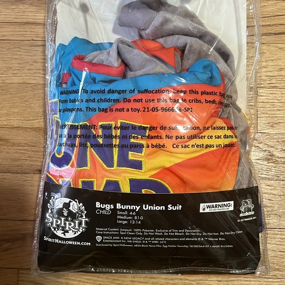 Spirit Space Jam Bugs Bunny Costume Union Suit - Picture 4 of 5